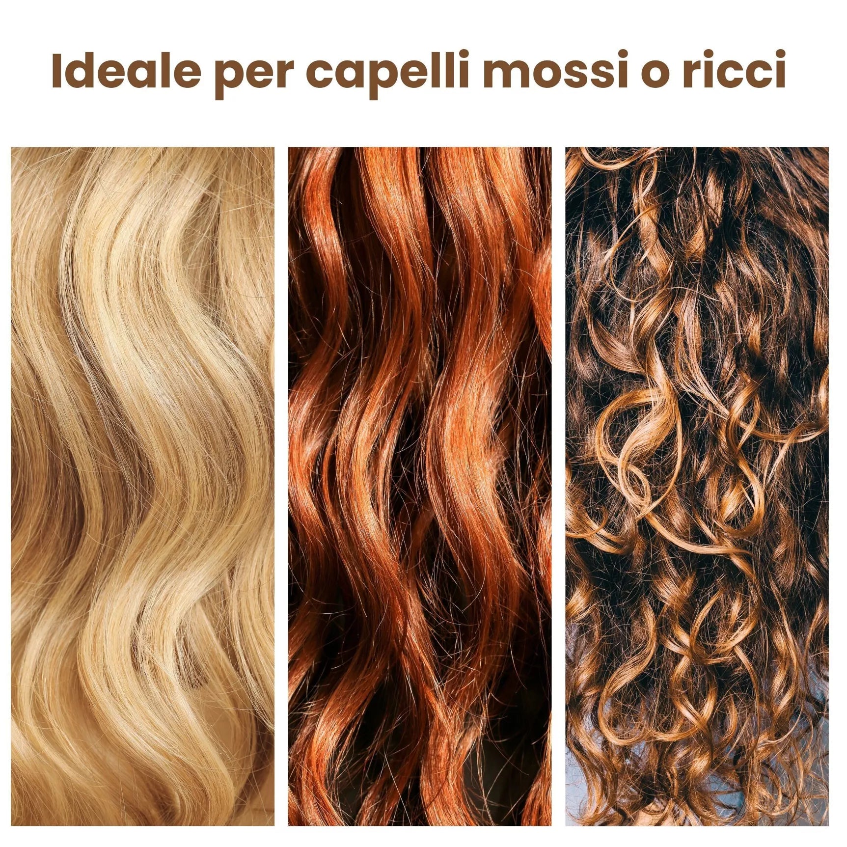 Pettine in legno a denti larghi per capelli ricci o mossi