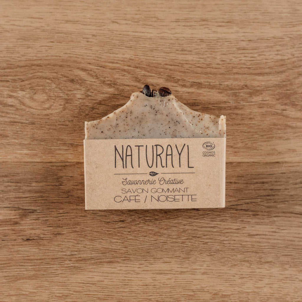 Savon exfoliant café/noisette - Gommage hygiénique pour la peau
