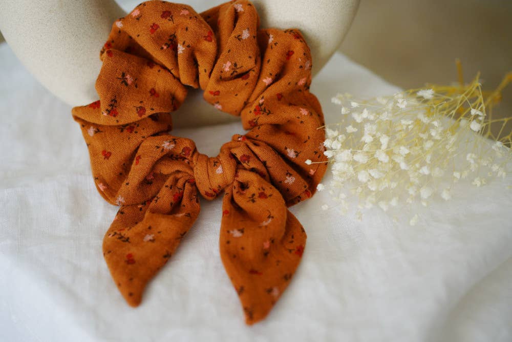 Terracotta Floral Elise Knot Bow