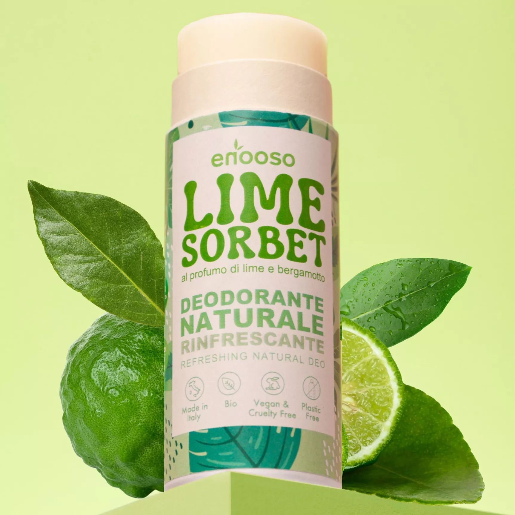 Deodorante Solido Rinfrescante - Lime Sorbet - Enooso