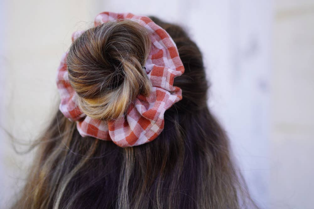 Chouchou Suzanne Vichy Rouille et Blanc - Bohomane