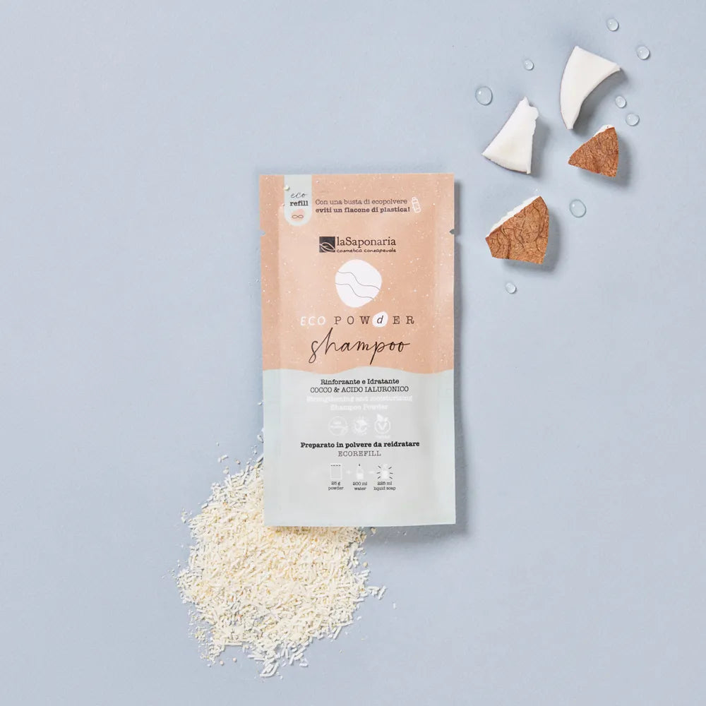 EcoPowder Shampoo refill - rinforzante (Cocco & Acido Ialuronico) (25 gr)