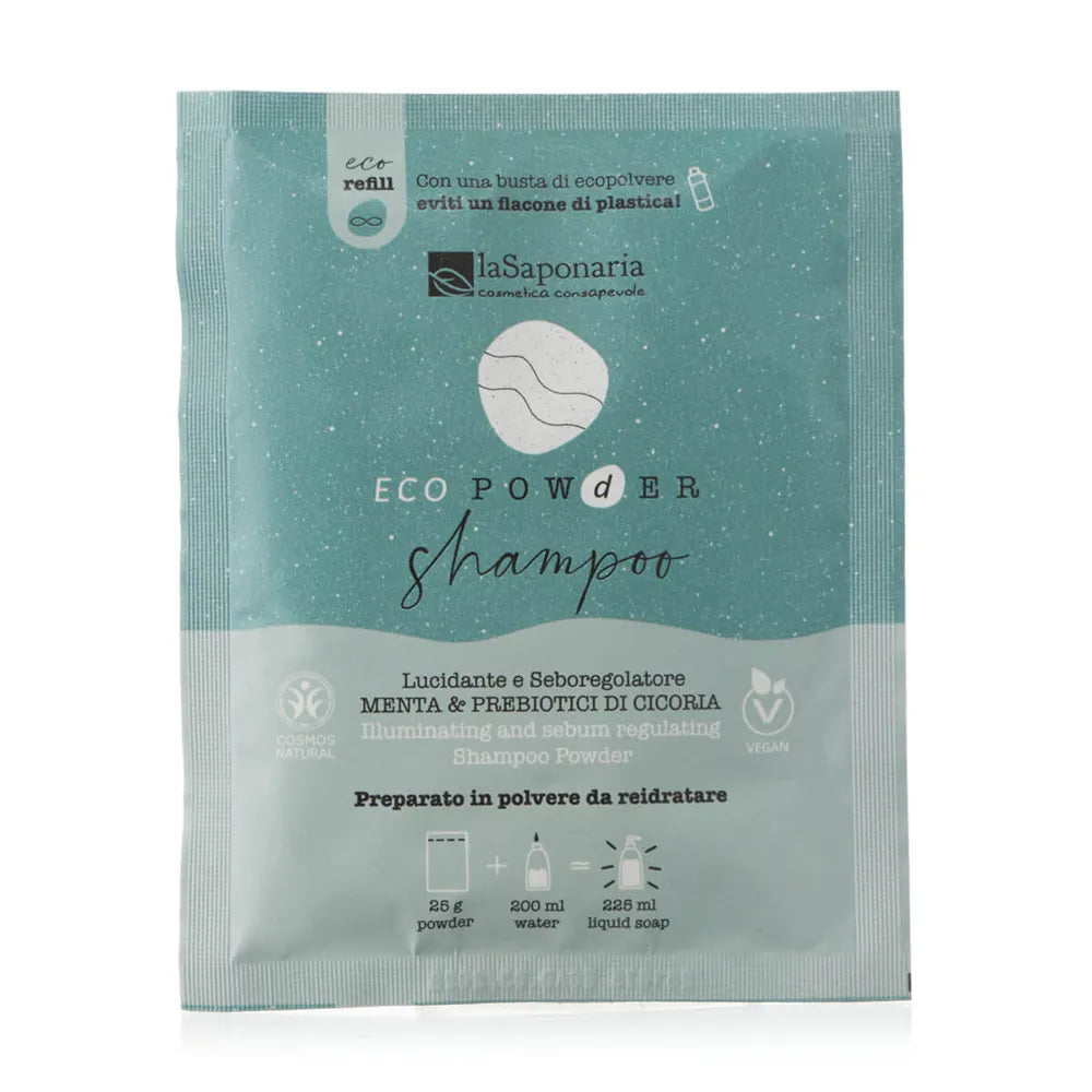 EcoPowder Shampoo refill - seboregolatore (Tea Tree & Prebiotici di Cicoria) (25 gr)