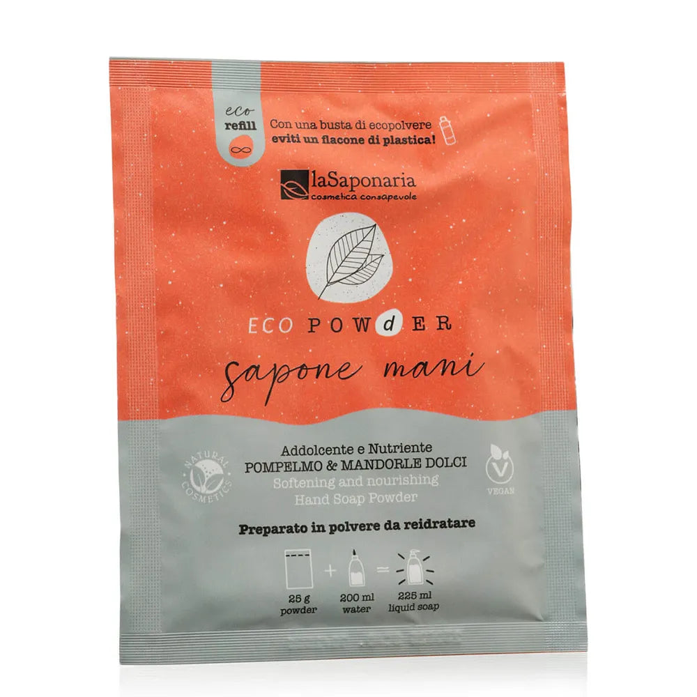 EcoPowder Sapone mani refill - addolcente (Pompelmo & Mandorle Dolci) (25 g)
