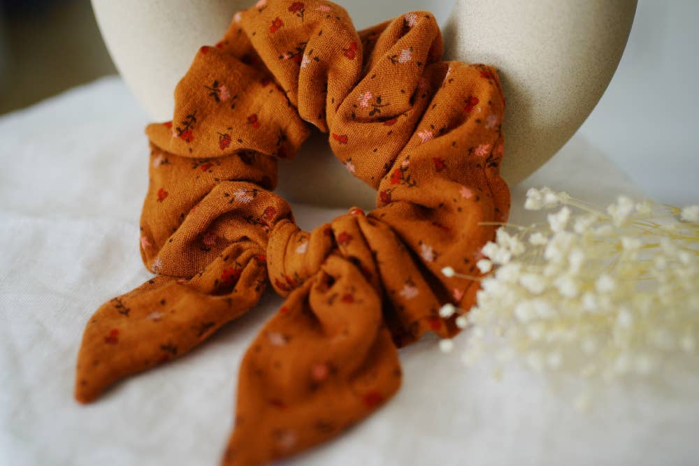 Terracotta Floral Elise Knot Bow